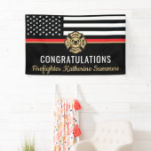 Brandweer Academie Afstuderen Rode Lijn Vlag brand Spandoek (Insitu)