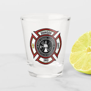 Brandweer ADD NAAM Brandweerman Badge Redding Shot Glas