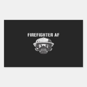 Brandweer AF  Gasmasker  Funny Firefigher Rechthoekige Sticker