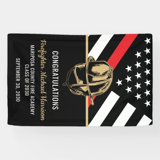 Brandweer Afstuderen Brandweerman Brandweer Spandoek (Horizontaal)