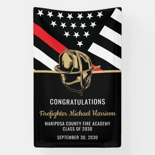 Brandweer Afstuderen Brandweerman Brandweer Spandoek (Verticaal)