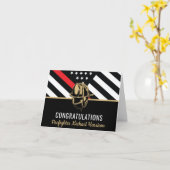 Brandweer Afstuderen Fire Academy Red Line Flag Kaart (Gele Bloem)