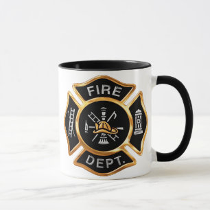 Brandweer badge goud mok