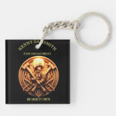 Brandweer Badge symboliseert moed Sleutelhanger (Achterkant)