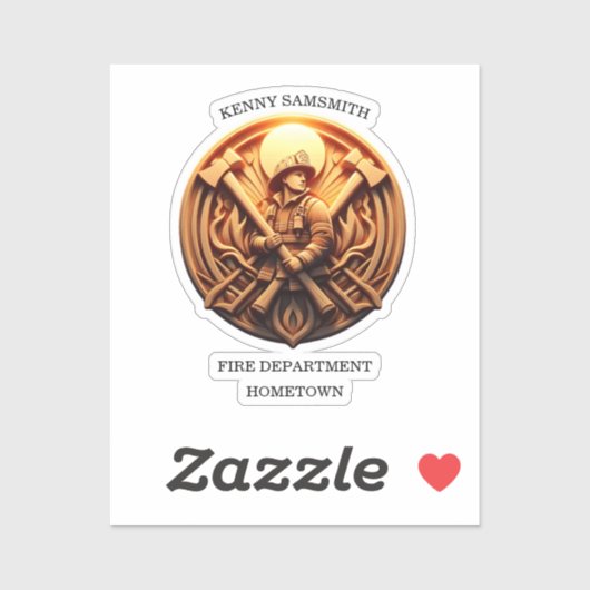 Brandweer Badge symboliseert moed Sticker (Vel)