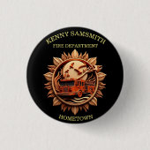 Brandweer Badge uitstralen prestige, Eer Ronde Button 3,2 Cm (Voorkant)
