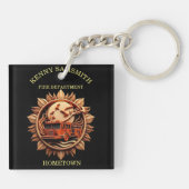 Brandweer Badge uitstralen prestige, Eer Sleutelhanger (Achterkant)