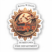 Brandweer Badge uitstralen prestige, Eer Sticker (Voorkant)