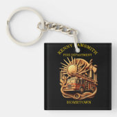 Brandweer Badge van het beschermen van de gemeensc Sleutelhanger (Voorkant)