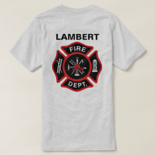 Brandweer Badge w / naam T-shirt