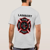 Brandweer Badge w / naam T-shirt (Achterkant)