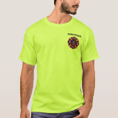 Brandweer Badge w / naam T-shirt (Voorkant)