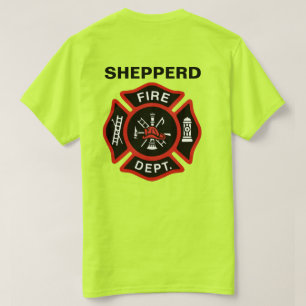 Brandweer Badge w / naam T-shirt