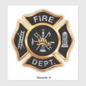 Brandweer Brandweer Badge Gold Sticker (Vel)