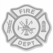 Brandweer Brandweer Badge Grijs Sticker (Voorkant)