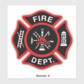 Brandweer brandweer badge rood sticker (Vel)