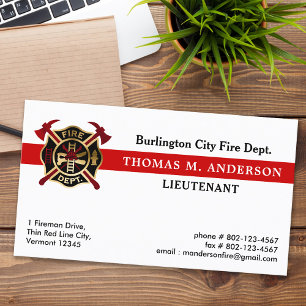 Brandweer Brandweer Custom Logo Brandweerman Visitekaartje