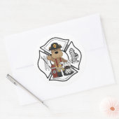 Brandweer Brandweer Dept Beer Ronde Sticker (Envelop)