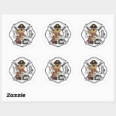 Brandweer Brandweer Dept Beer Ronde Sticker (Vel)