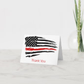 Brandweer Brandweer Dunne Rode Lijn Bedankkaart (Voorkant)