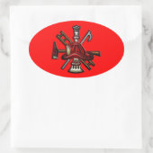 Brandweer Brandweer en Redding Afdeling Embleem Ovale Sticker (Tas)