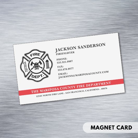  brandweer brandweer Logo Magnetisch Visitekaartje