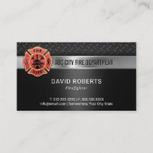 Brandweer Brandweer Modern Donker Metaal Visitekaartje (Voorkant)