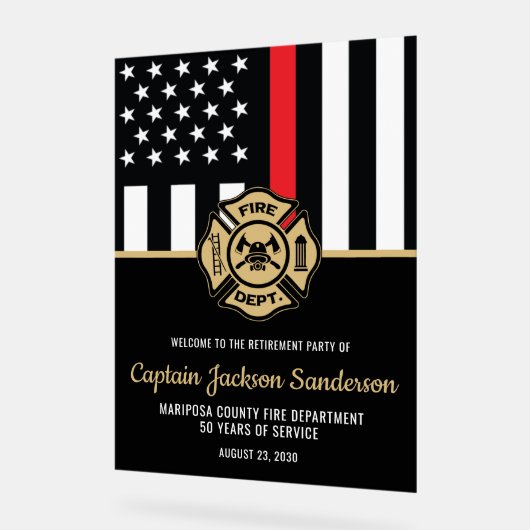 Brandweer Brandweer Pensioen Partij Acryl Bord (Hoek)