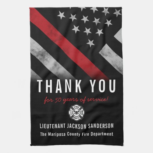 Brandweer Brandweer Pensioen Partij Theedoek (Verticaal)