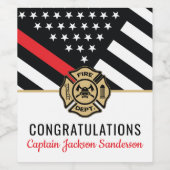 Brandweer Brandweer Pensioen Partij Wijn Etiket (Enkel label)