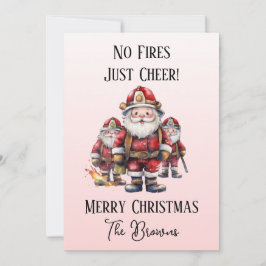 Brandweer/Brandweerlieden Gepersonaliseerde Kerstm Feestdagenkaart