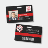 Brandweer Brandweerman ID Foto Brandweerman ID Badge (Voor- en achterkant)