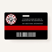 Brandweer Brandweerman ID Foto Brandweerman ID Badge (Achterkant)