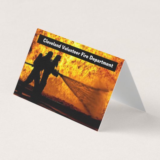 Brandweer Cleveland Vrijwilliger Opgevouwen Visitekaartje (Voorkant)