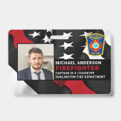 Brandweer Custom Foto Logo Brandweerman ID Badge (Voorzijde)