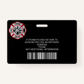 Brandweer Custom Foto Logo Brandweerman ID Badge (Achterkant)