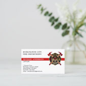 Brandweer Custom Logo Moderne Rode Brandweerman Visitekaartje (Staand voorkant)