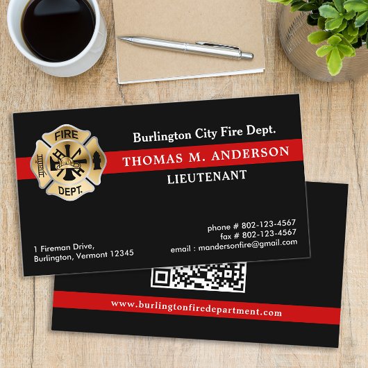 Brandweer Custom Logo QR Code Brandweerman Visitekaartje