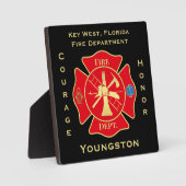 Brandweer embleem moed eer ontwerp fotoplaat (Voorkant)