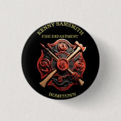 Brandweer Embleem van moed en toewijding Ronde Button 3,2 Cm (Voorkant)
