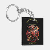 Brandweer Embleem van moed en toewijding Sleutelhanger (Voorkant Links)