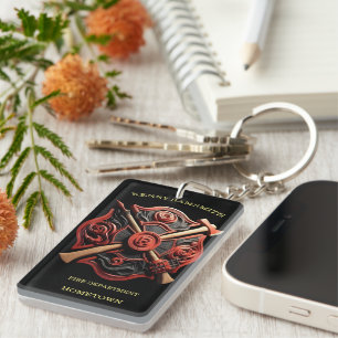Brandweer Embleem van moed en toewijding Sleutelhanger