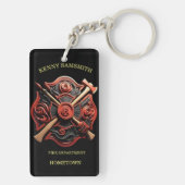 Brandweer Embleem van moed en toewijding Sleutelhanger (achterkant)