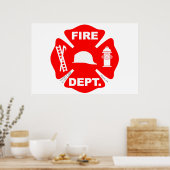 Brandweer Emblem - Poster (Keuken)