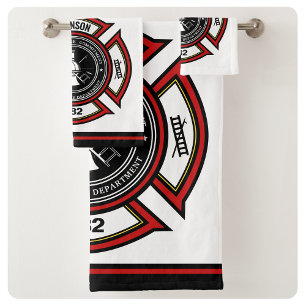 Brandweer en brandweer en brandweer bad handdoek