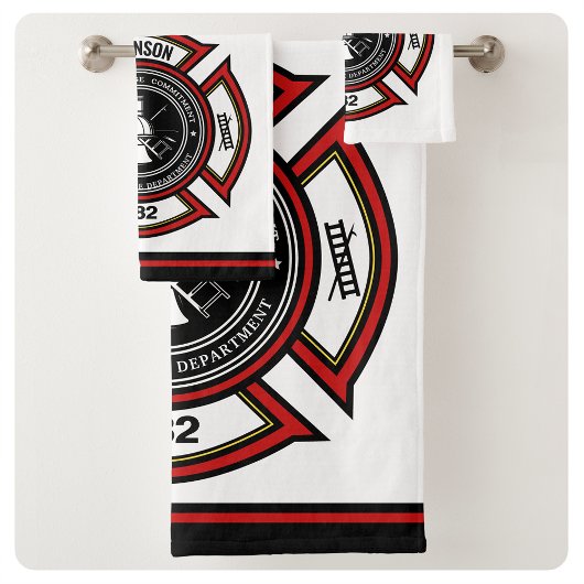 Brandweer en brandweer en brandweer bad handdoek