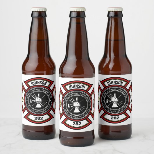 Brandweer en brandweer en brandweer bier etiket (Flessen)