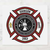 Brandweer en brandweer en brandweer bier etiket (Enkel label)