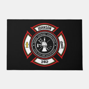 Brandweer en brandweer en brandweer deurmat