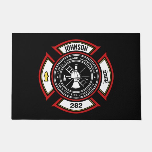 Brandweer en brandweer en brandweer deurmat (Voorkant)